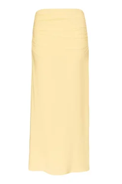 Quiz Summer Clothes|Skirts>Light Yellow Ruched Maxi Skirt