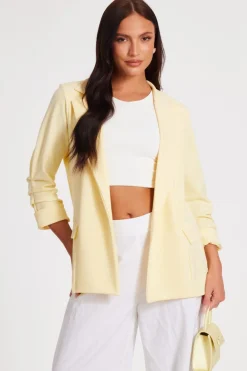 Quiz Workwear|Jackets & Coats>Ruched Sleeve Blazer