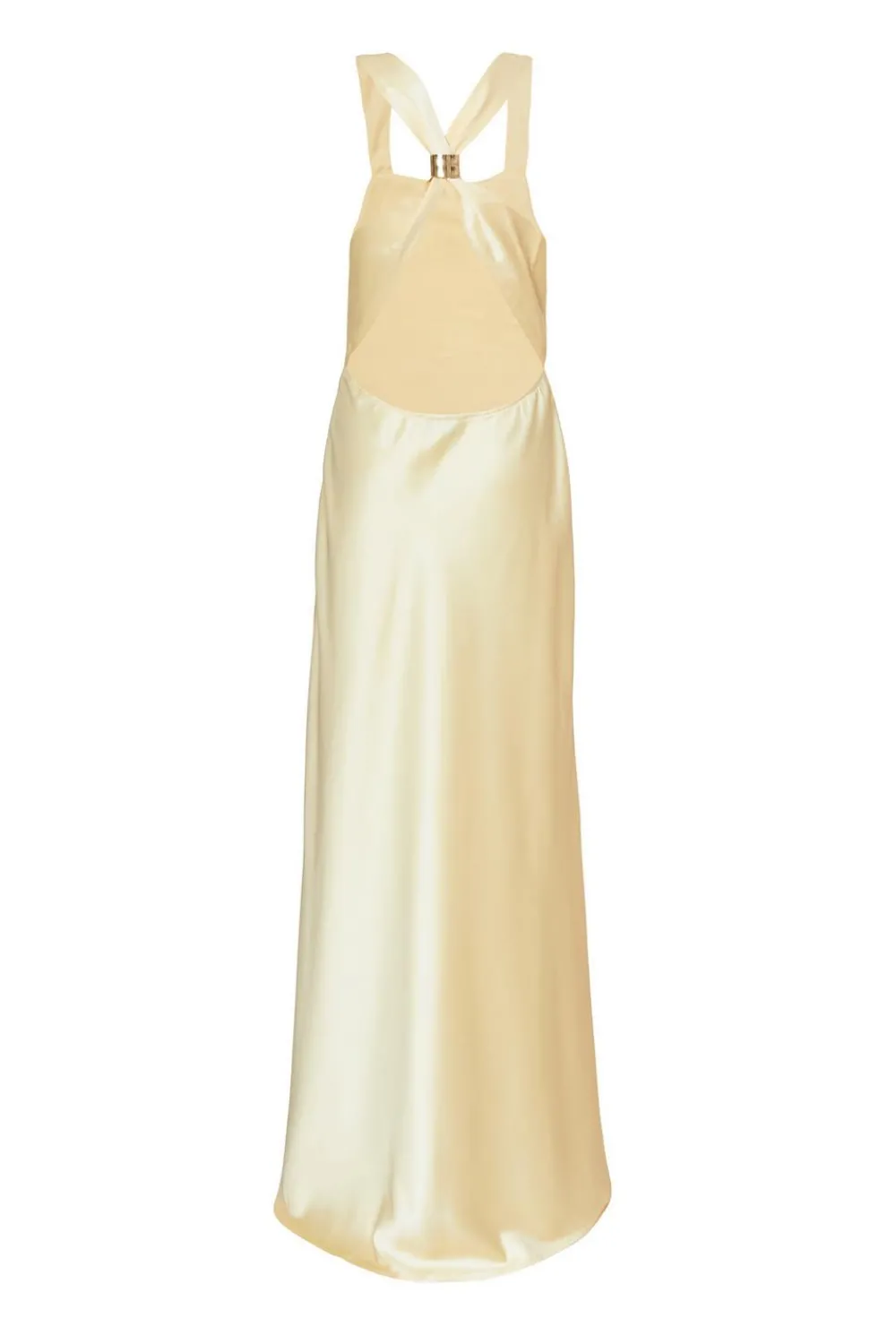 Quiz Christening Guest|Dresses>Light Yellow Satin Maxi Dress