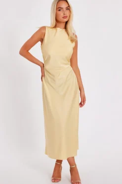 Quiz Evening Dresses|Day At The Races>Satin Ruched Midi Dress