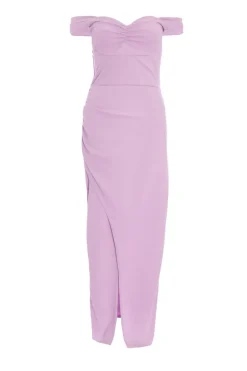 Quiz Prom Dresses|Prom & Ball>Lilac Bardot Ruched Maxi Dress