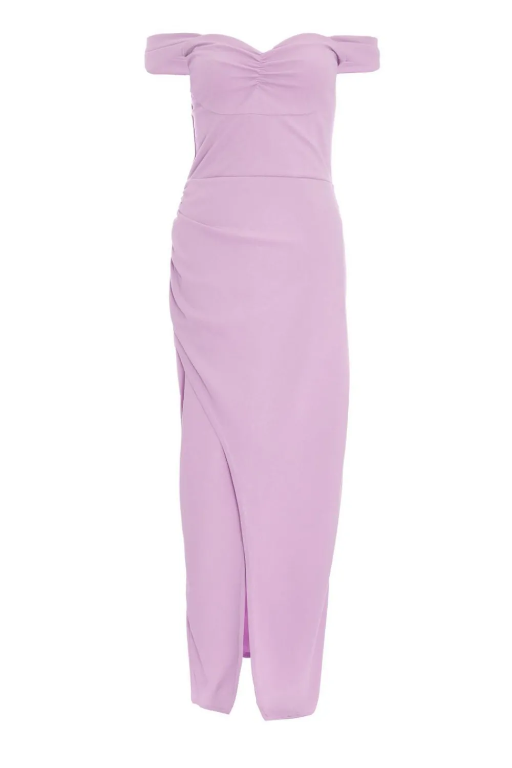 Quiz Prom Dresses|Prom & Ball>Lilac Bardot Ruched Maxi Dress