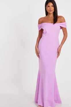 Quiz Prom Dresses|Prom & Ball>Lilac Bardot Twist Maxi Dress
