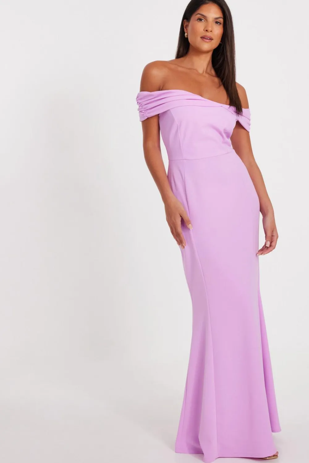 Quiz Prom Dresses|Prom & Ball>Lilac Bardot Twist Maxi Dress