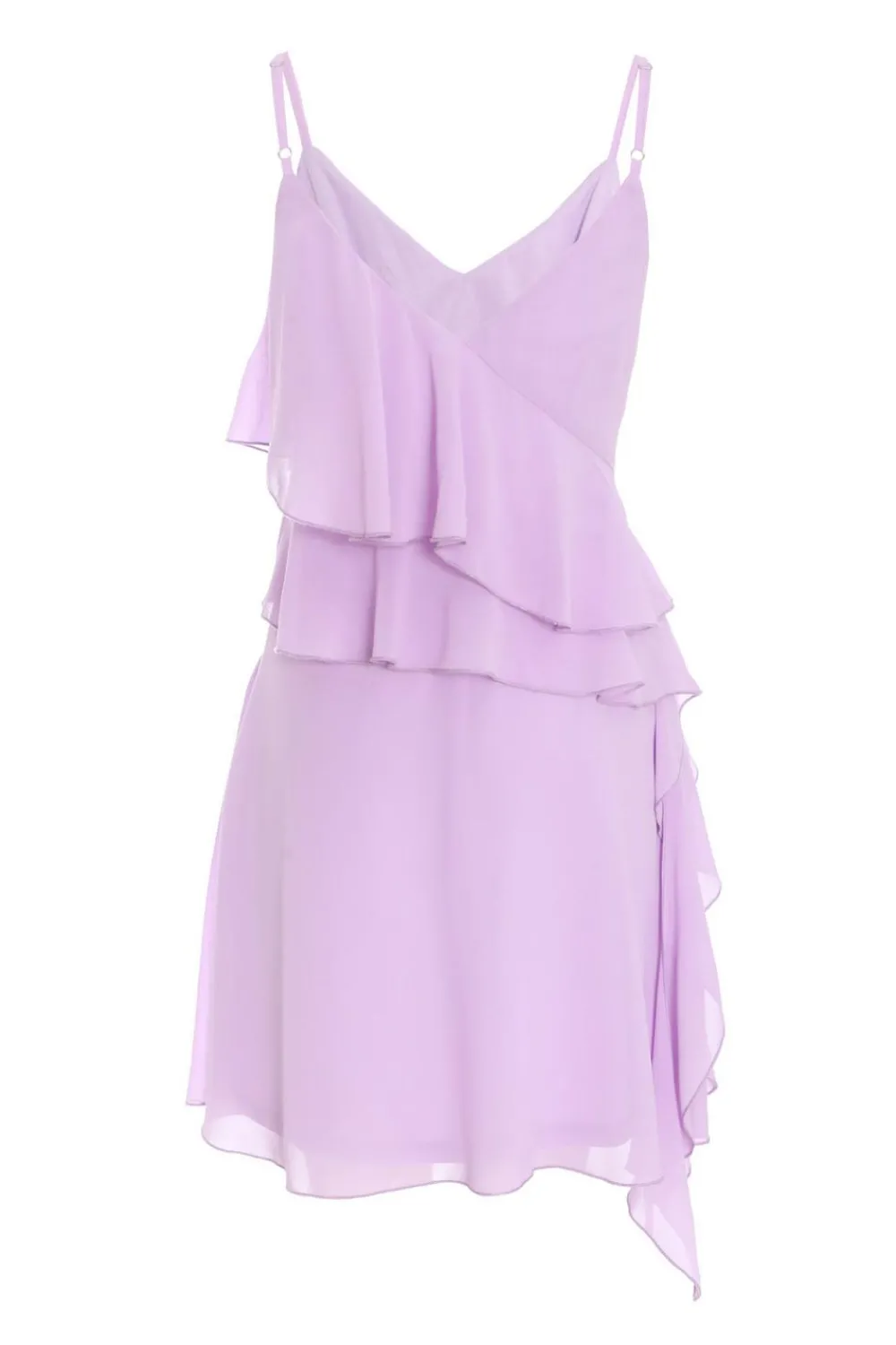 Quiz Holiday|Summer Dresses>Lilac Chiffon Frill Mini Skater Dress