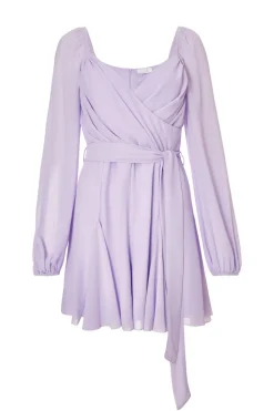Quiz Playsuits|Day At The Races>Lilac Chiffon Long Sleeve Playsuit