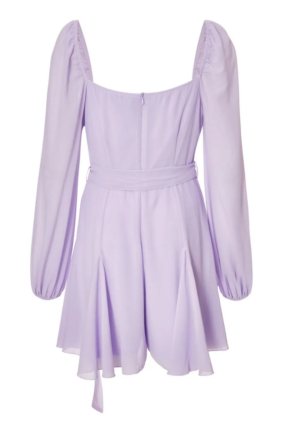 Quiz Playsuits|Day At The Races>Lilac Chiffon Long Sleeve Playsuit