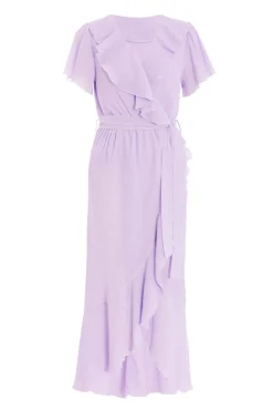 Quiz Holiday|Casual Clothing>Lilac Crinkle Frill Midaxi Dress