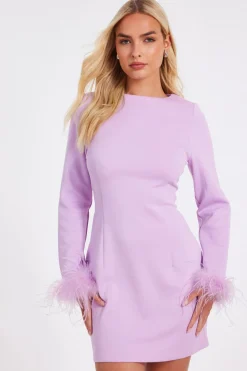 Quiz Evening Dresses|Day At The Races>Feather Trim Mini Dress