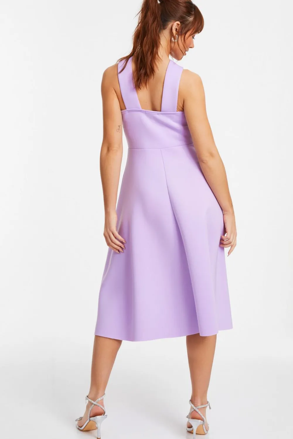 Quiz Prom & Ball|Evening Dresses>Lilac Halter Neck Skater Midi Dress