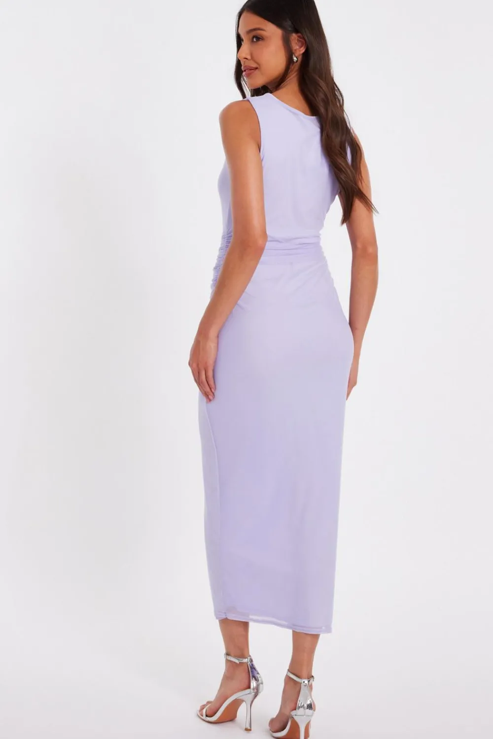 Quiz Summer Clothes|Going Out>Lilac Mesh Buckle Midaxi Dress