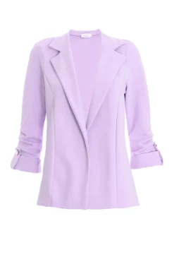 Quiz Jackets & Coats|Casual Clothing>Lilac Ruched Sleeve Tailored Blazer