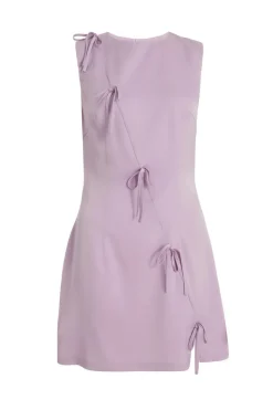 Quiz Summer Clothes|Holiday>Lilac Satin Bow Mini Dress