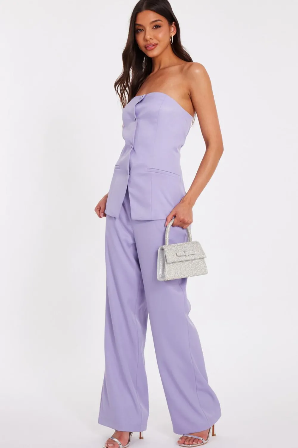 Quiz Waistcoat|Day At The Races>Lilac Tailored Bandeau Waistcoat