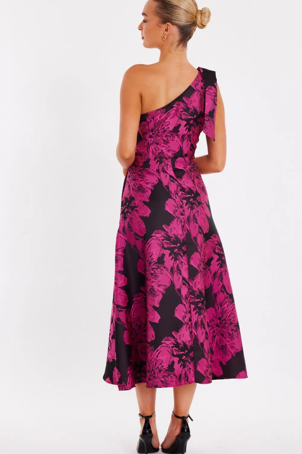 Quiz Evening Dresses|Day At The Races>Magenta Floral Jacquard Midaxi Dress