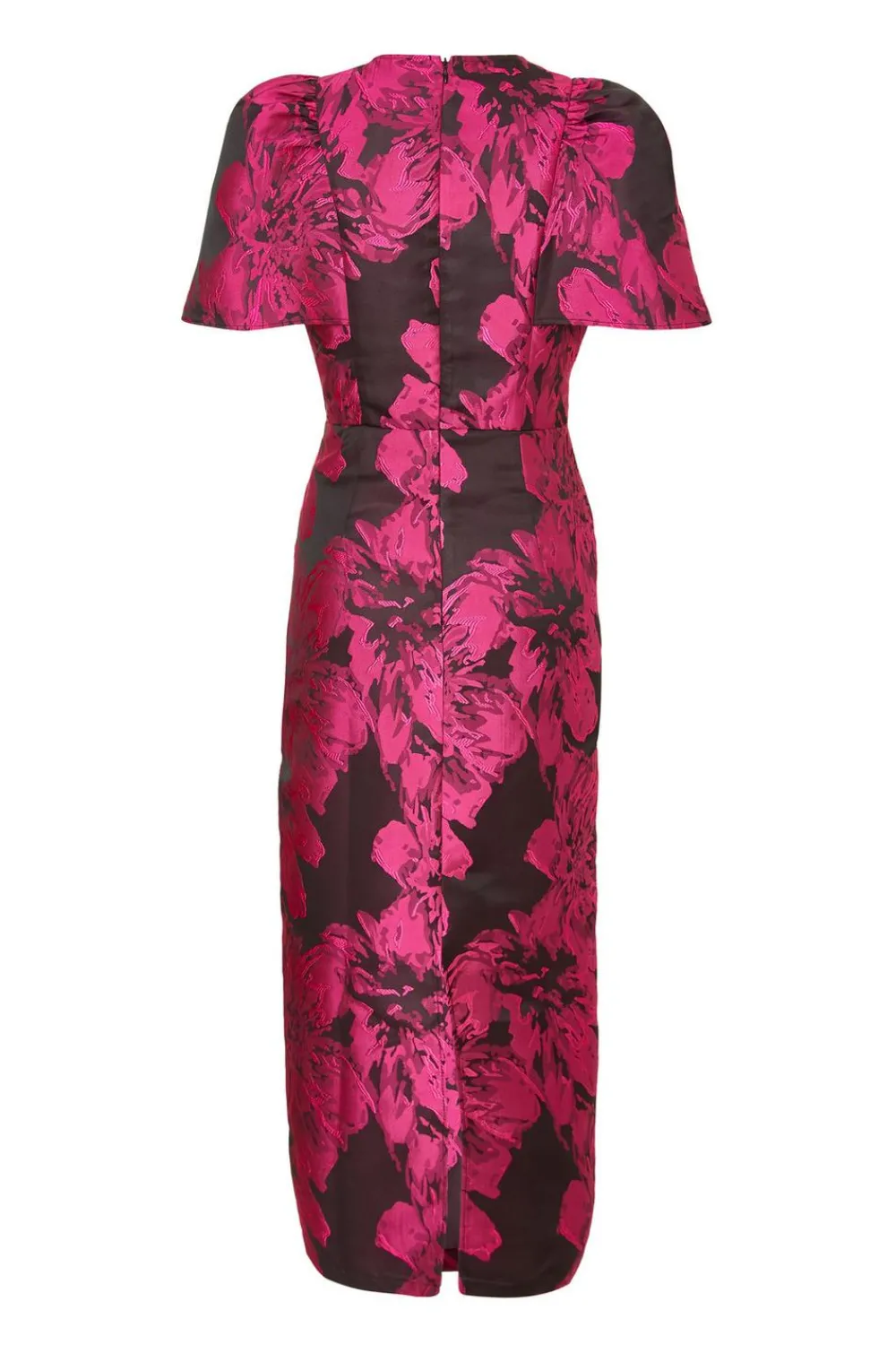 Quiz Evening Dresses|Day At The Races>Magenta Floral Short Sleeve Midaxi Dress