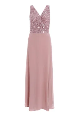 Quiz Prom Dresses|Prom & Ball>Mauve Embellished Chiffon Maxi Dress