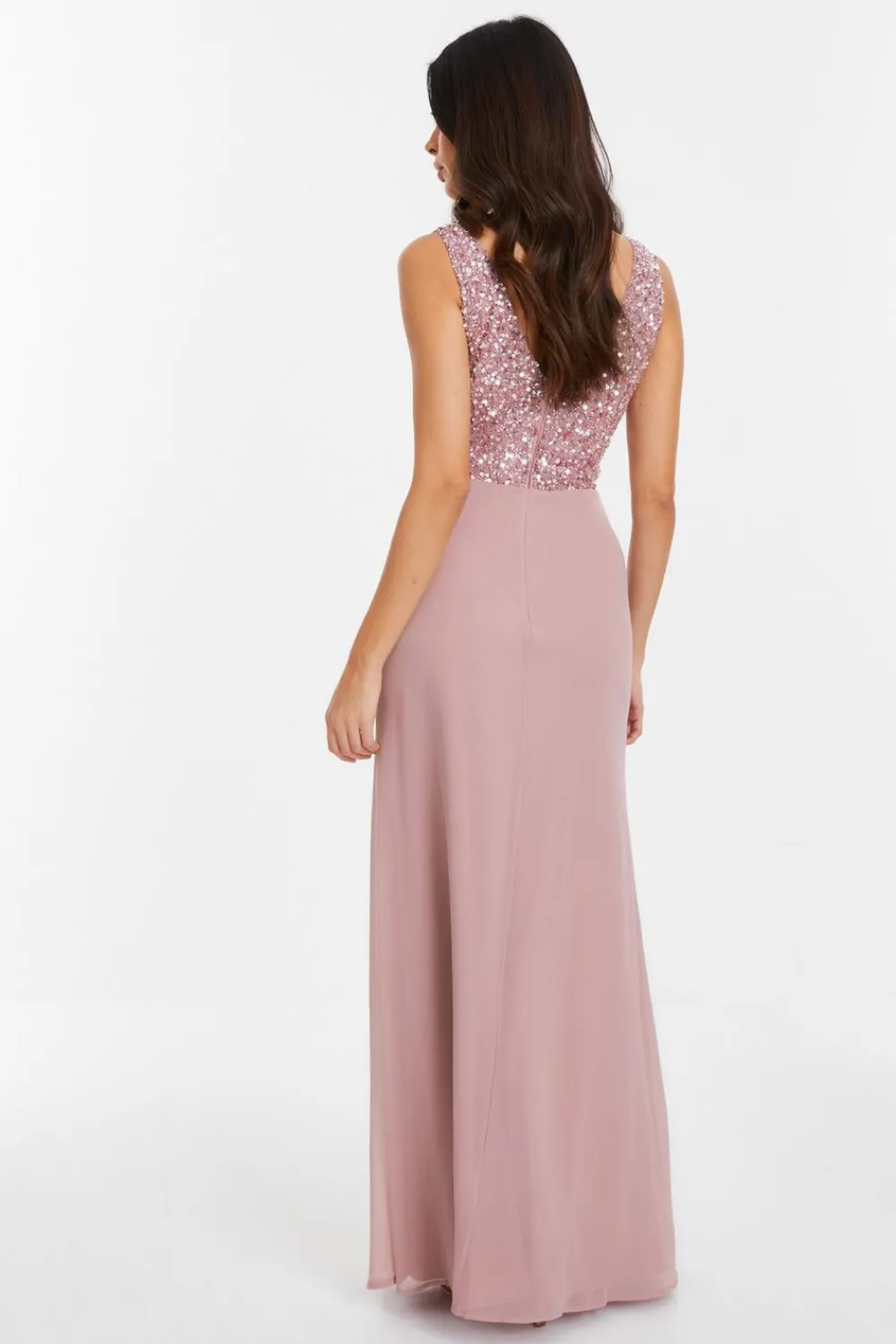 Quiz Prom Dresses|Prom & Ball>Mauve Embellished Chiffon Maxi Dress
