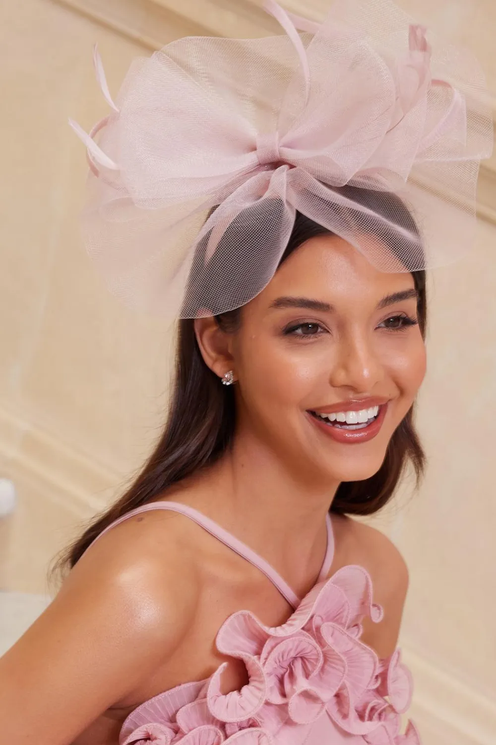 Quiz Wedding Accessories|Hair Accessories>Mauve Feather Headband Fascinator
