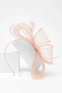Quiz Wedding Accessories|Hair Accessories>Mauve Feather Loop Headband Fascinator