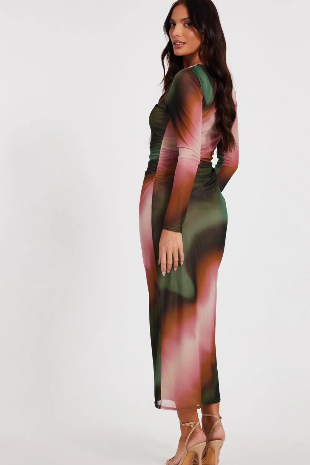 Quiz Summer Clothes|Modest>Mesh Marble Print Midaxi Dress