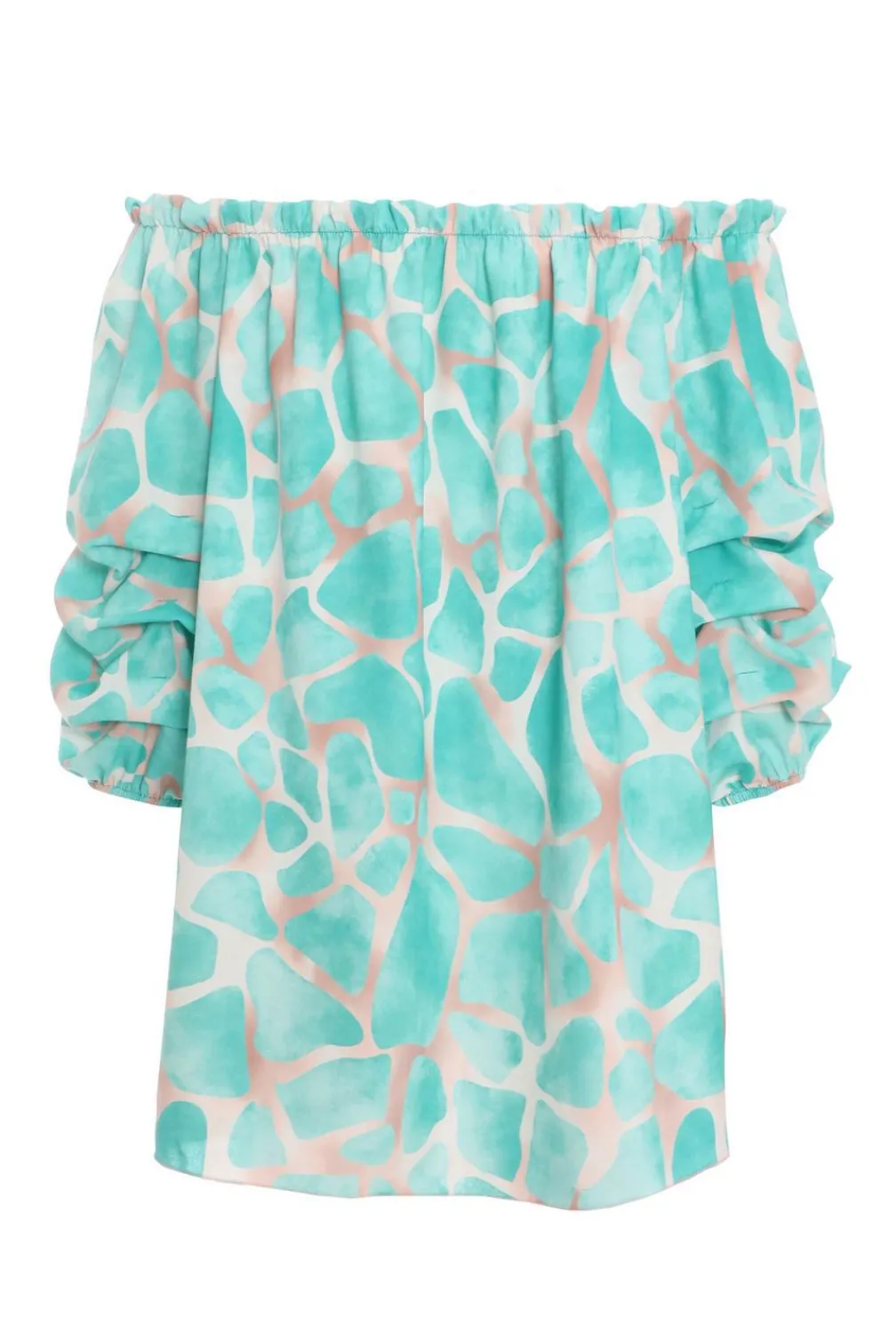 Quiz Shirts & Blouses|Bardot Tops>Mint Giraffe Print Bardot Top