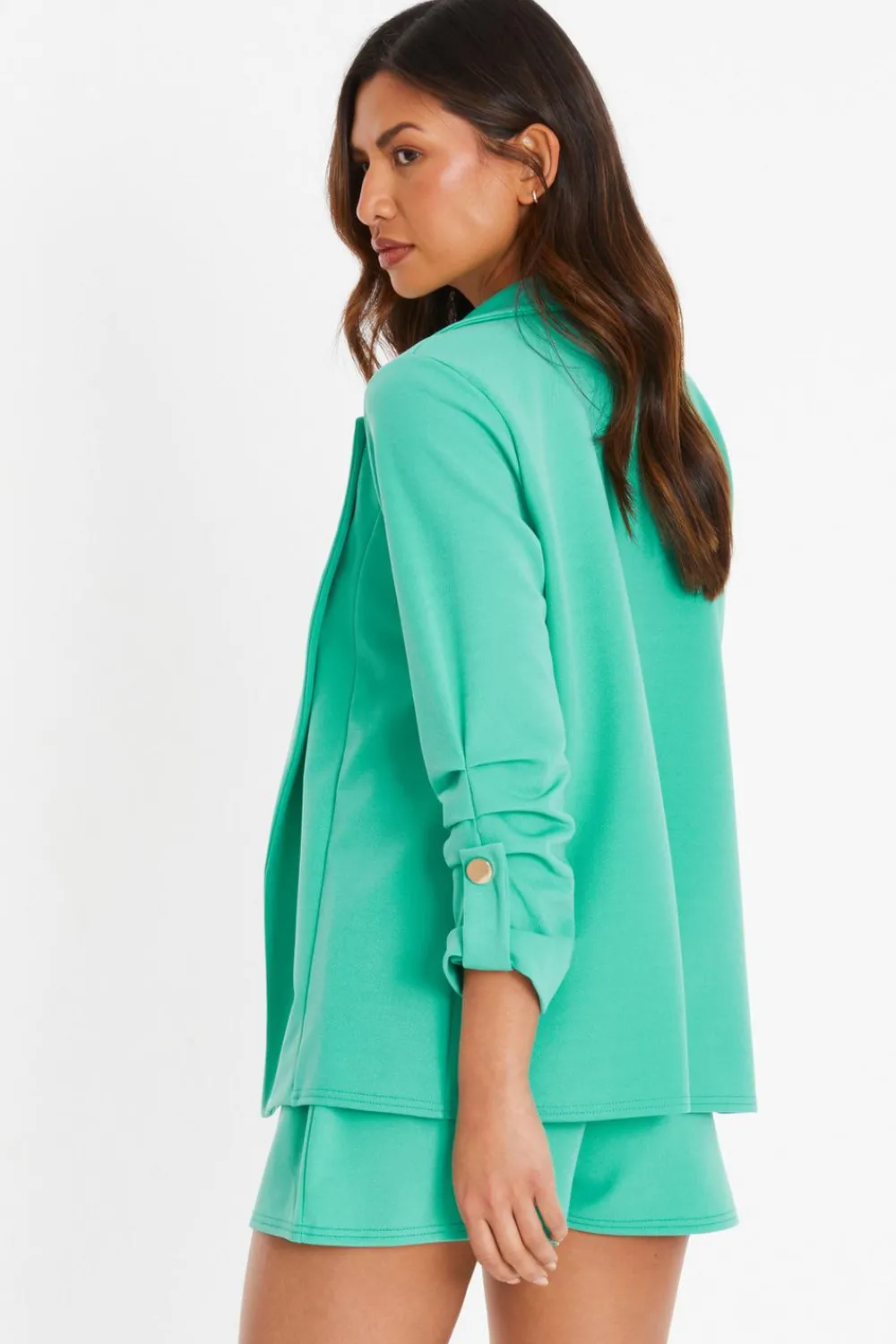 Quiz Co-Ords|Casual Clothing>Mint Ruched Sleeve Tailored Blazer