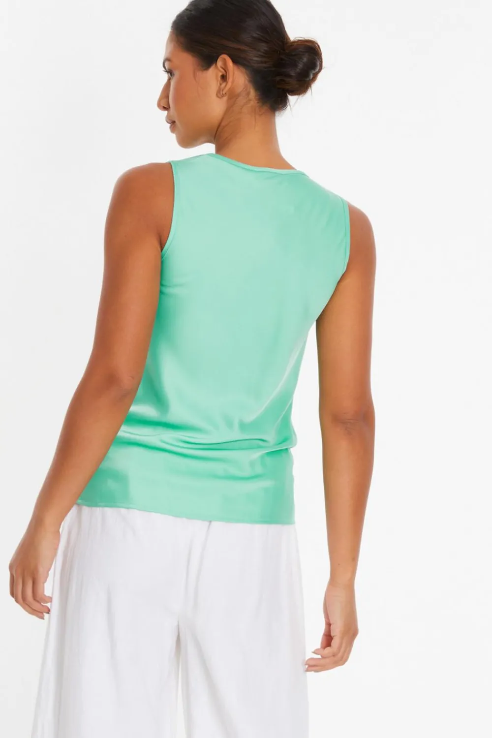 Quiz Summer Tops|Tops>Mint Satin Vest Top