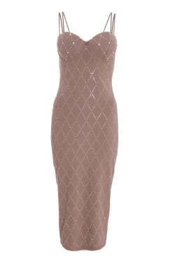 Quiz Summer Dresses|Occasion Dresses>Rhinestone Bodycon Midi Dress