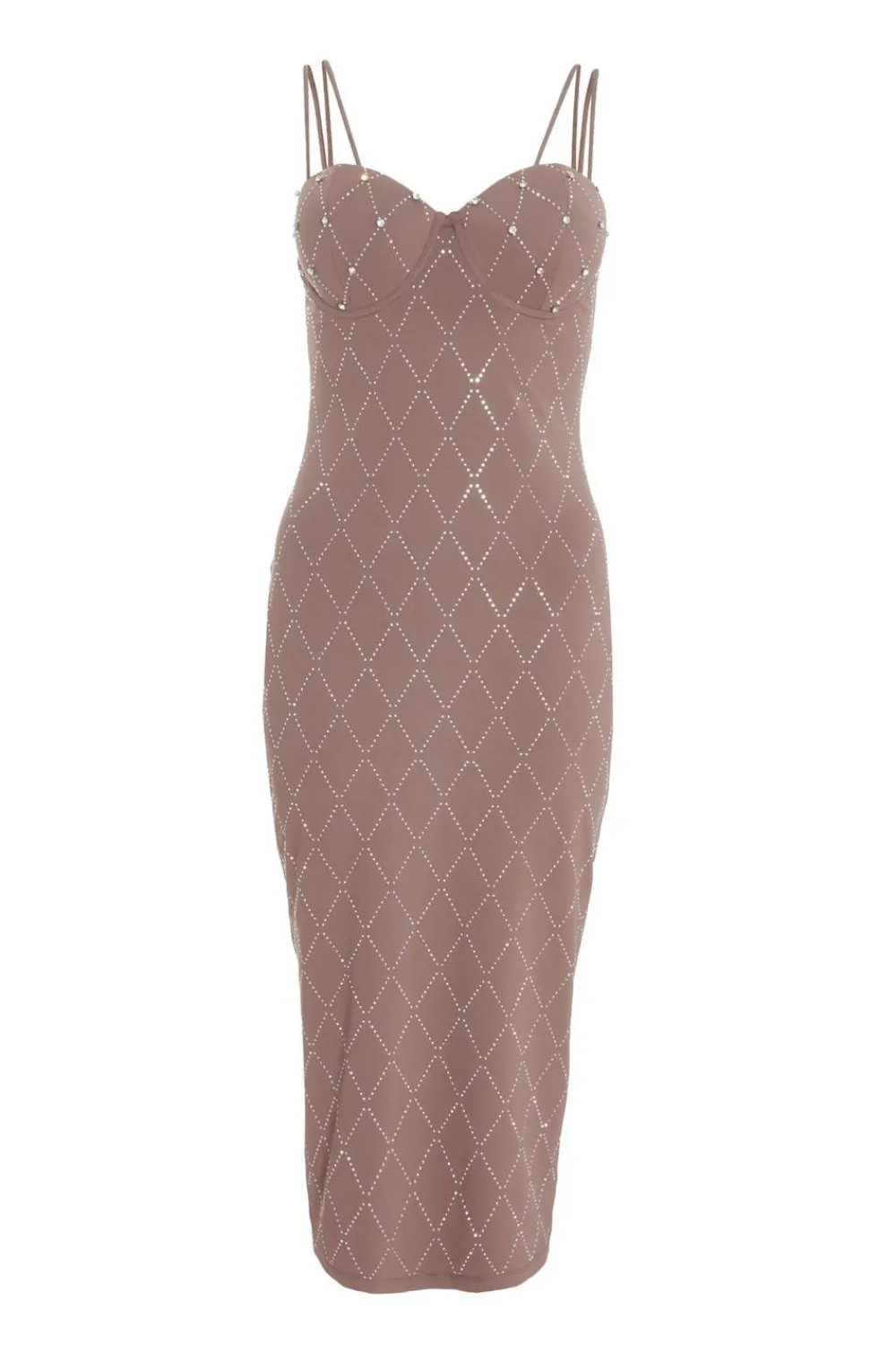 Quiz Summer Dresses|Occasion Dresses>Rhinestone Bodycon Midi Dress