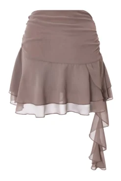 Quiz Summer Clothes|Skirts>Mocha Ruffle Mini Skirt