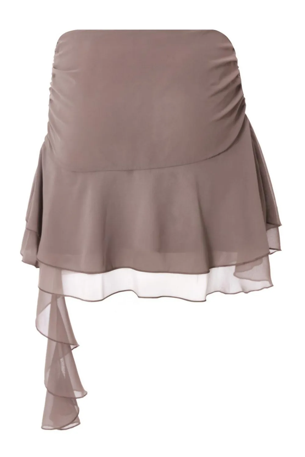 Quiz Summer Clothes|Skirts>Mocha Ruffle Mini Skirt