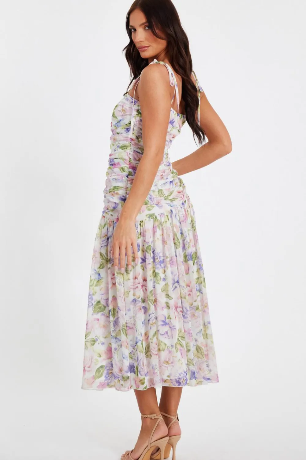 Quiz Day At The Races|Christening Guest>Multi Chiffon Ruched Midaxi Dress