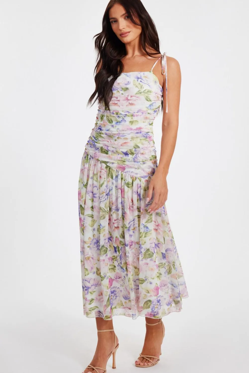 Quiz Day At The Races|Christening Guest>Multi Chiffon Ruched Midaxi Dress