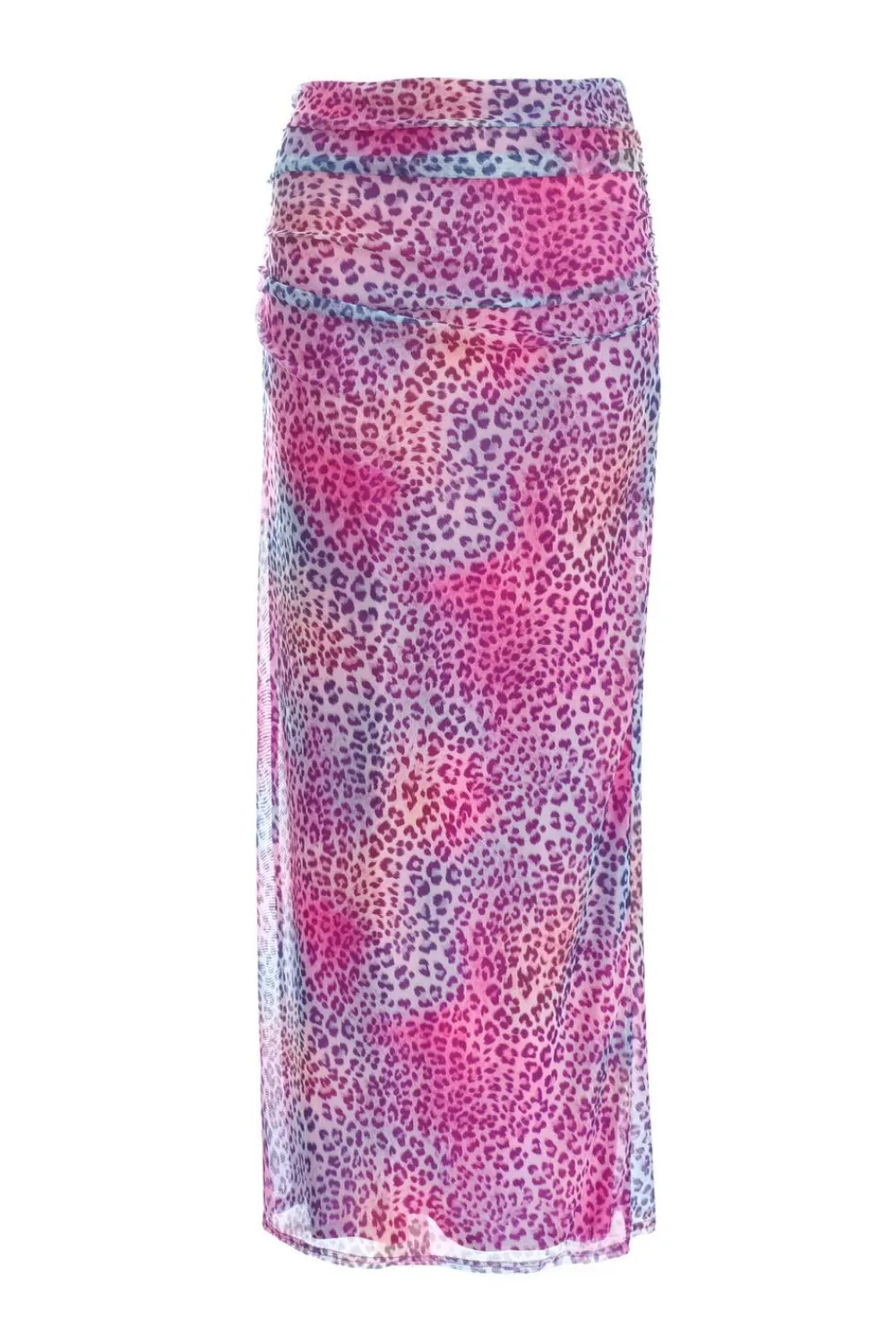 Quiz Summer Clothes|Skirts>Multicolored Leopard Print Mesh Maxi Skirt