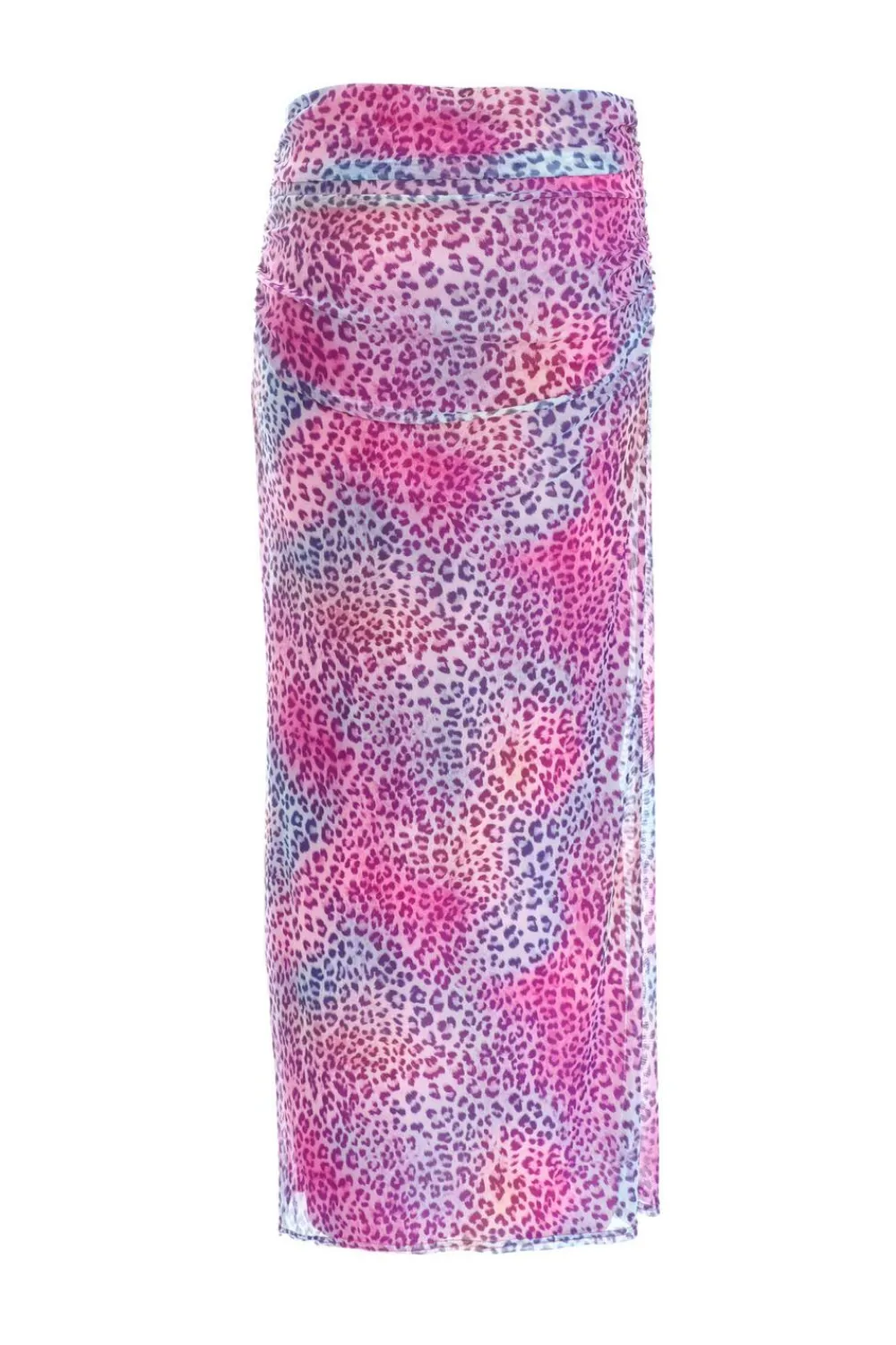 Quiz Summer Clothes|Skirts>Multicolored Leopard Print Mesh Maxi Skirt