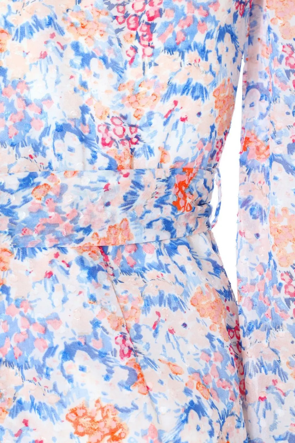 Quiz Holiday|Florals>Multicoloured Ditsy Print Chiffon Wrap Midi Dress