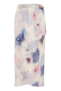 Quiz Summer Clothes|Skirts>Multicoloured Marble Print Wrap Midi Skirt