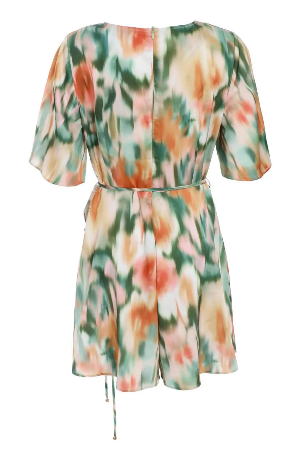 Quiz Going Out|Summer Clothes>Multicoloured Marble Print Satin Playsuit
