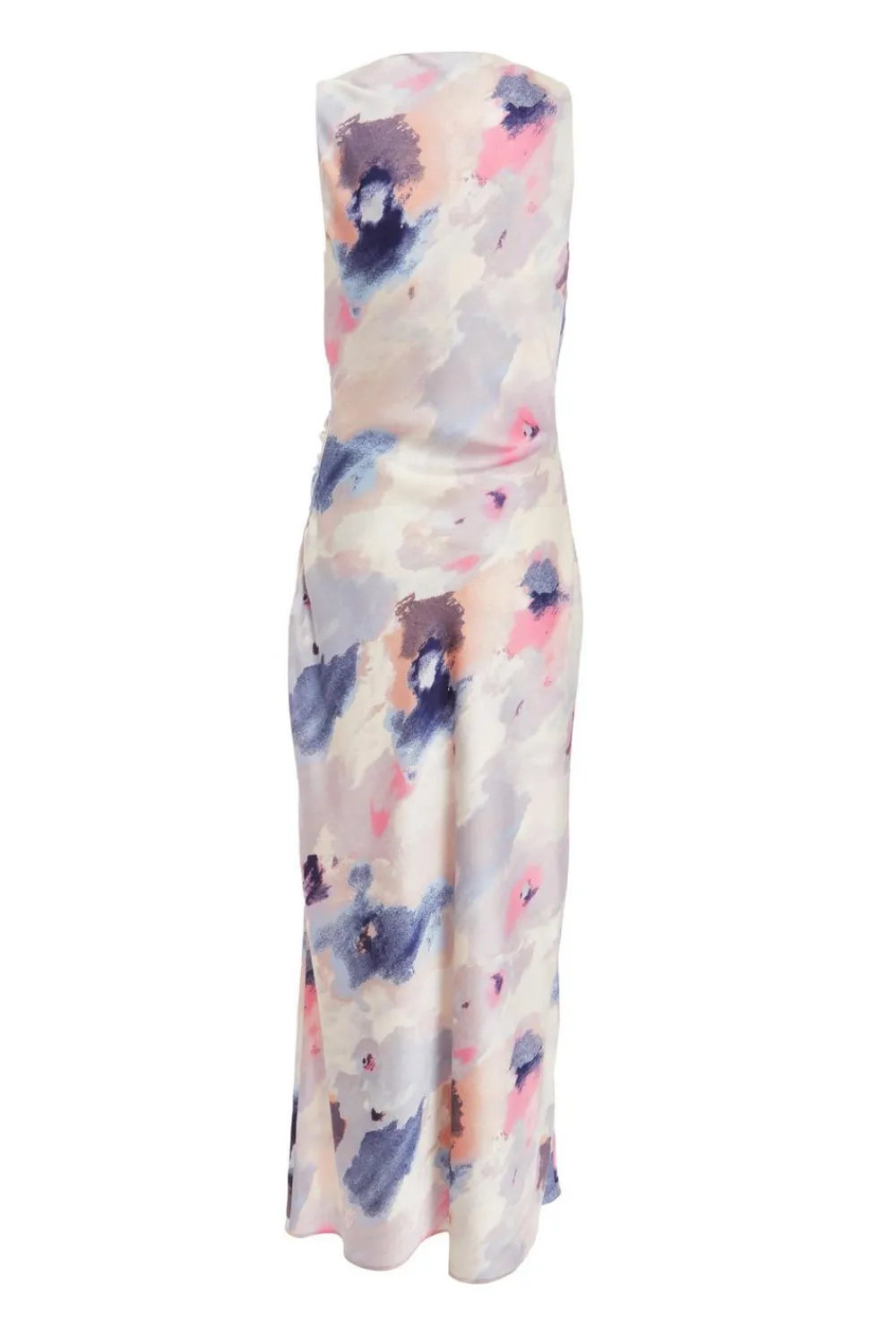 Quiz Christening Guest|Summer Clothes>Multicoloured Marble Satin Twist Shoulder Midaxi Dress