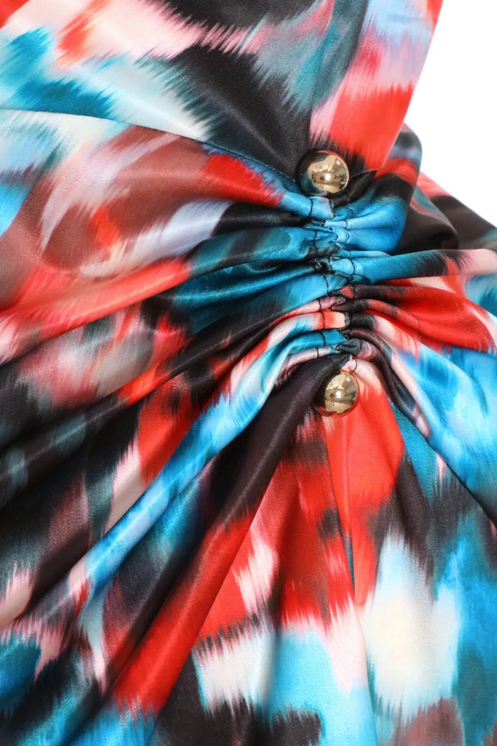 Quiz Wrap Dresses|Wedding Guest Dresses>Multicoloured Satin Smudge Print Wrap Midi Dress