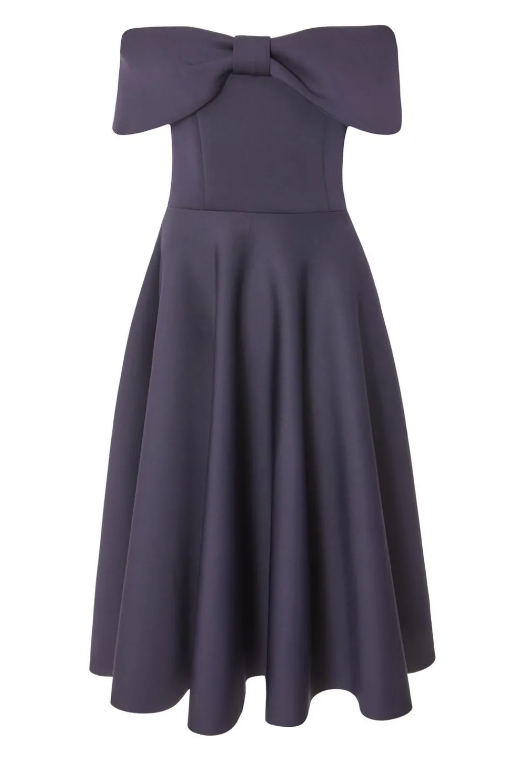 Quiz Evening Dresses|Day At The Races>Navy Bardot Bow Skater Dress
