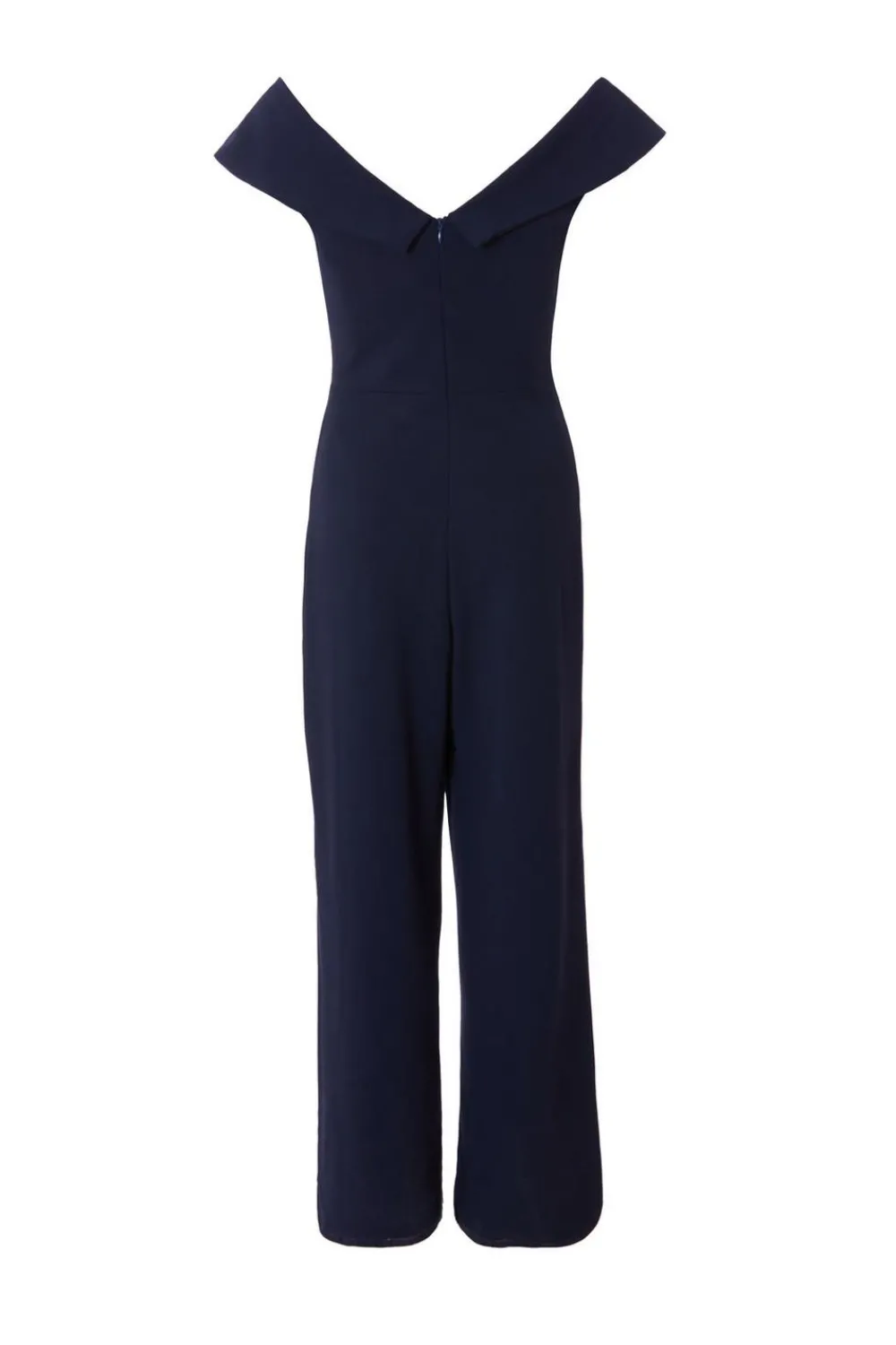 Quiz Going Out Jumpsuits|Jumpsuits>Navy Bardot Wide Leg Jumpsuit