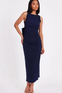 Quiz Day At The Races|Christening Guest>Navy Bow Back Midaxi Dress