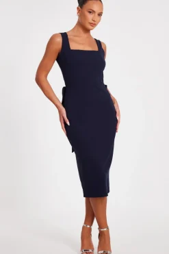 Quiz Day At The Races|Christening Guest>Navy Bow Back Midi Dress