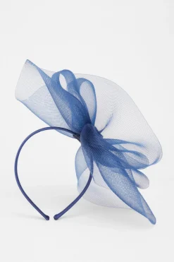 Quiz Wedding Accessories|Hair Accessories>Navy Bow Headband Fascinator