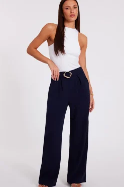 Quiz Workwear|Trousers>Buckle Palazzo Trousers