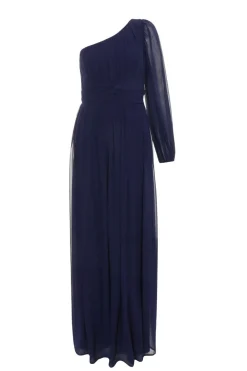 Quiz Prom Dresses|Prom & Ball>Navy Chiffon One Sleeve Maxi Dress