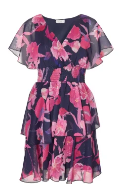 Quiz Day At The Races|Christening Guest>Navy Chiffon Tiered Mini Dress