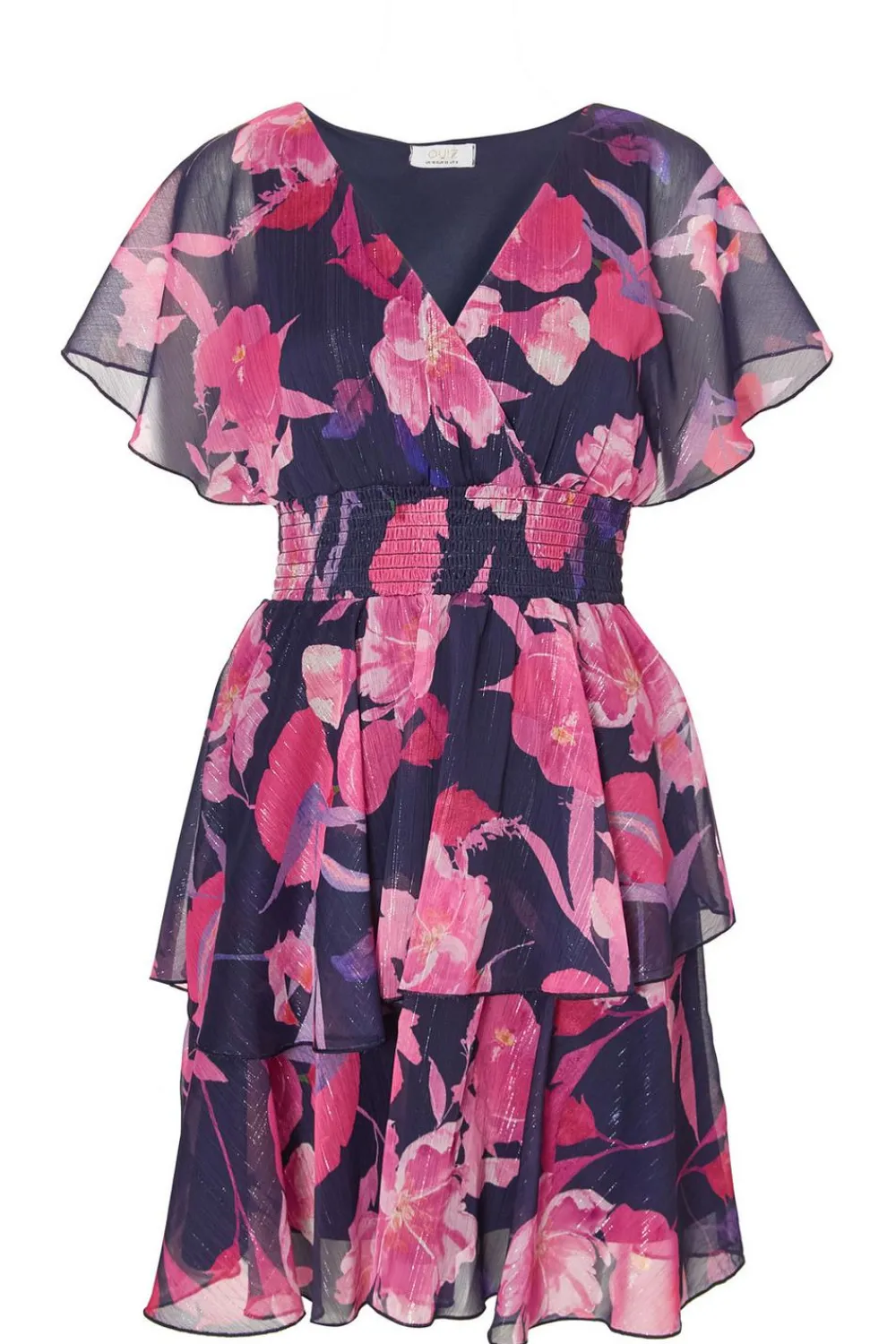 Quiz Day At The Races|Christening Guest>Navy Chiffon Tiered Mini Dress